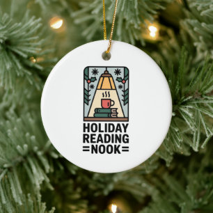 Cerámica Rincón de Lectura Navideño Adorno de árbol Recuerd