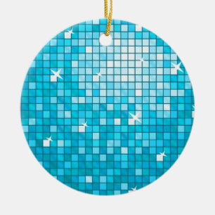 Cerámica Ronda de adorno de Disco Tiles Blue