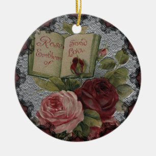 Cerámica Rosas Victorianas Emblema de Amor Adorno