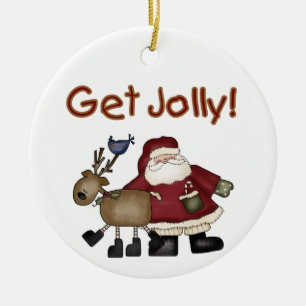 Cerámica Santa y los renos reciben el adorno de Jolly