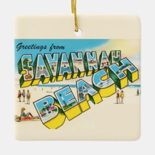 Cerámica Tarjeta de saludo de Savannah Beach Adorno