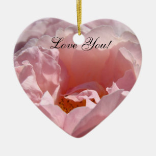 Cerámica ¡Te Amo! Rosa Rosa corazón en forma de Adorno
