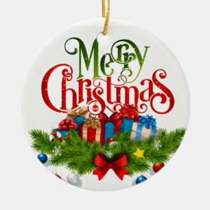 Cerámica ten un adorno de "FELIZ NAVIDAD"