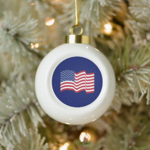 Cerámica Tipo Bola Adorno de Bandera Americana