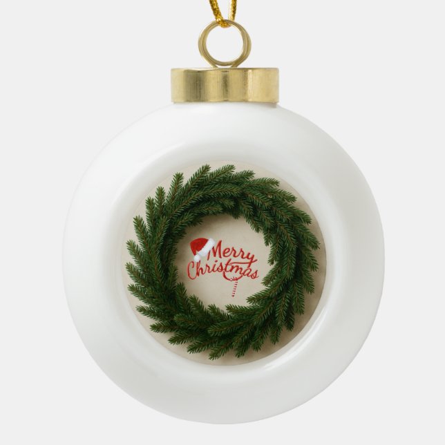 Cerámica Tipo Bola Adorno de Navidad  (Anverso)