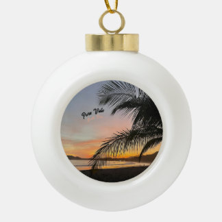 Cerámica Tipo Bola Adorno de Navidad conmemorativo de Costa Rica "Pur