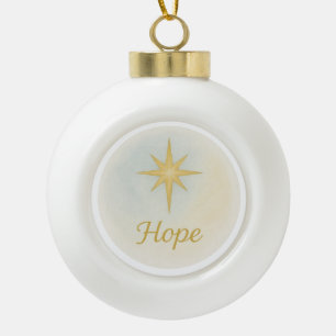 Cerámica Tipo Bola Adorno de Navidad de Acuarela "Esperanza"