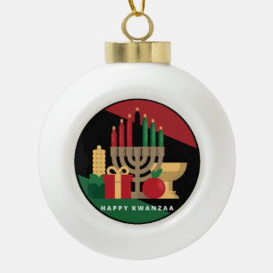 Cerámica Tipo Bola adorno de navidad de Circle Happy Kwanzaa