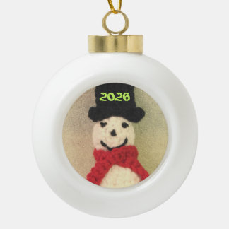 Cerámica Tipo Bola Adorno de Navidad de Muñeco de Nieve Tejido