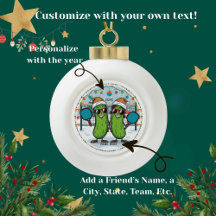Adorno de Navidad de Pickleball Personalizado