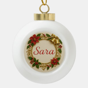 Cerámica Tipo Bola Adorno de Navidad de Sara – Recuerdo de vacaciones