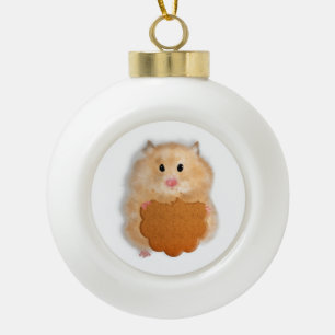 Cerámica Tipo Bola Adorno de Navidad, hámster con galleta