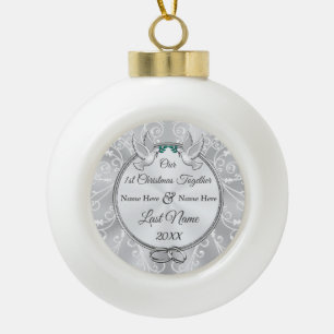 Cerámica Tipo Bola Adorno personalizado de nuestra primera Navidad ju
