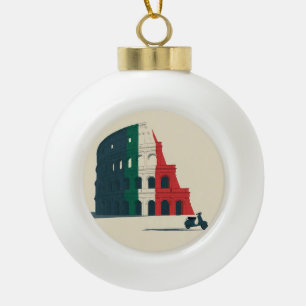 Cerámica Tipo Bola El adorno metálico de colección "Navidad Romana"