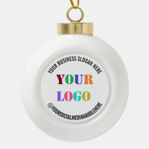 Cerámica Tipo Bola Logotipo de negocio personalizado y adorno navideñ