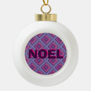 Cerámica Tipo Bola Patrón de diamante púrpura de adorno de Navidad