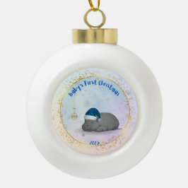 Cerámica Tipo Bola Primer adorno de Navidad de bebé Hipopótamo pigmeo