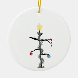 Cerámica Triste árbol de Navidad adormilado adorno de arte