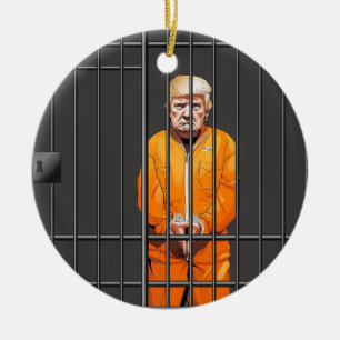 Cerámica Trump en la cárcel: adorno de círculo cerámico