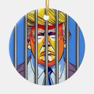 Cerámica Trump en la cárcel: adorno de círculo cerámico