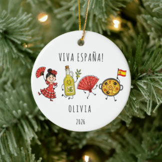 Cerámica Viva España Adorno de Navidad personalizado para v