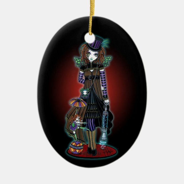 Cerámica "Willow", adorno religioso de circo de Steampunk (Frente)