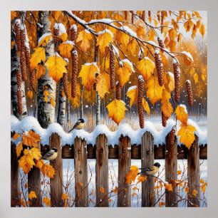 Cerca con Cima Nevada para Decoración de Hogar Aco