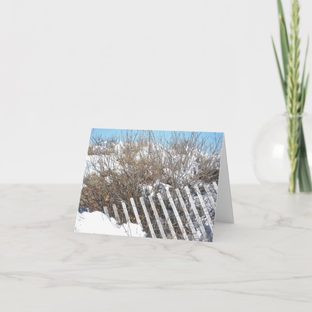 Cerca de la duna en la tarjeta de nota de la playa (Anverso)