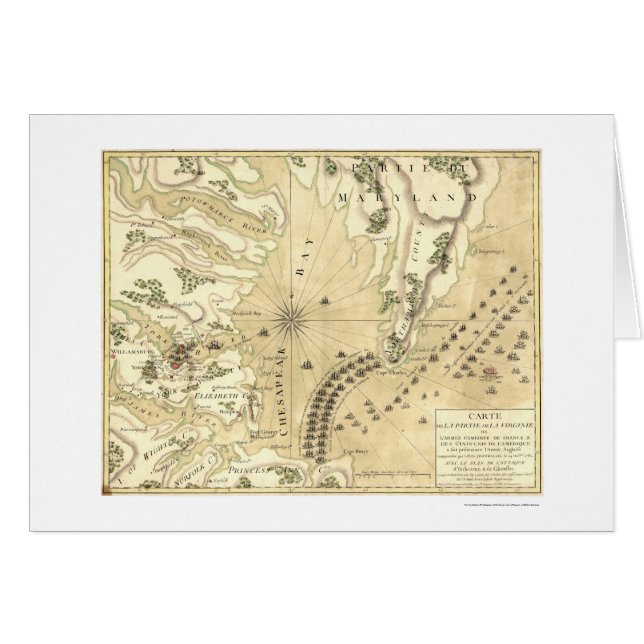 Cerco del mapa 1781 de Yorktown (Anverso (Horizontal))