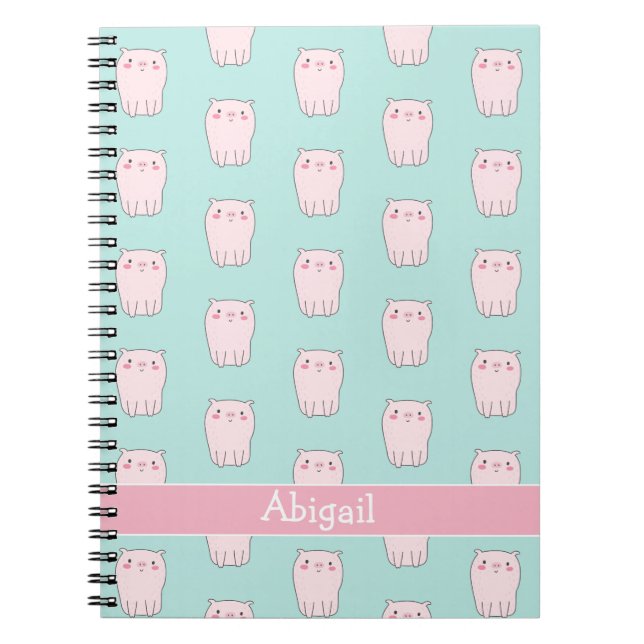 Cerditos rosados adorables - Cuaderno para niños A (Frente)