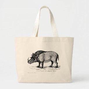 Cerdo antiguo con colmillos en la bolsa de la Tote