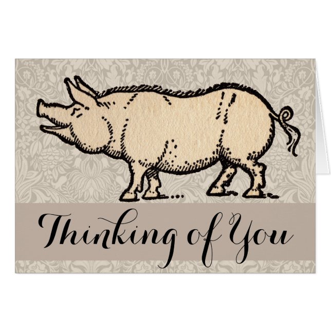 Cerdo Antiguo Piggy Cute Vintage (Anverso (Horizontal))