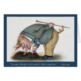 Cerdo antropomorfo lindo - tarjeta del arte del