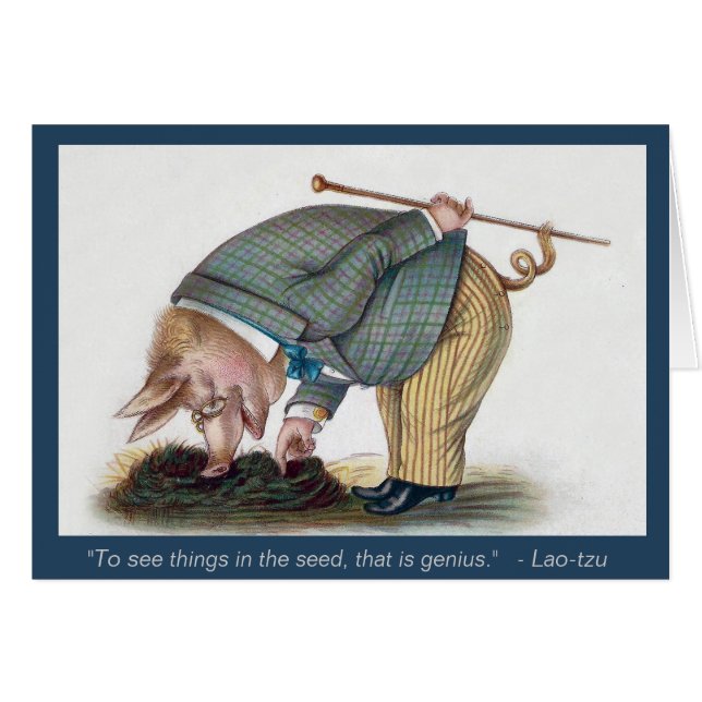 Cerdo antropomorfo lindo - tarjeta del arte del (Anverso (Horizontal))