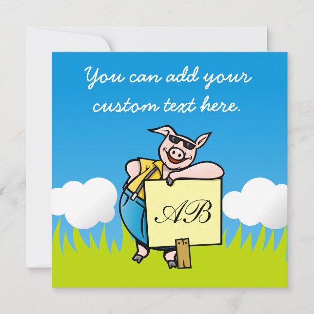 Cerdo con Rótulo (Anverso)