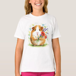 Cerdo de Guinea, Cavia, Cavy, camiseta de flores