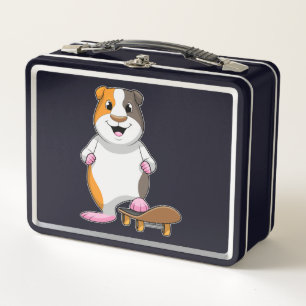 Cerdo de Guinea como patinador con patineta