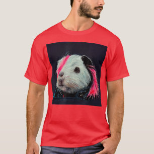Cerdo De Rock punk En Una Camiseta De Cuchillo De