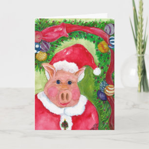 Cerdo de Santa con navidad de la cinta y de los