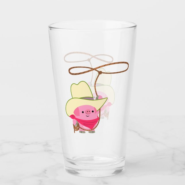 Cerdo de Vaquero Personalizado Con Tumbler Lariat (Anverso)