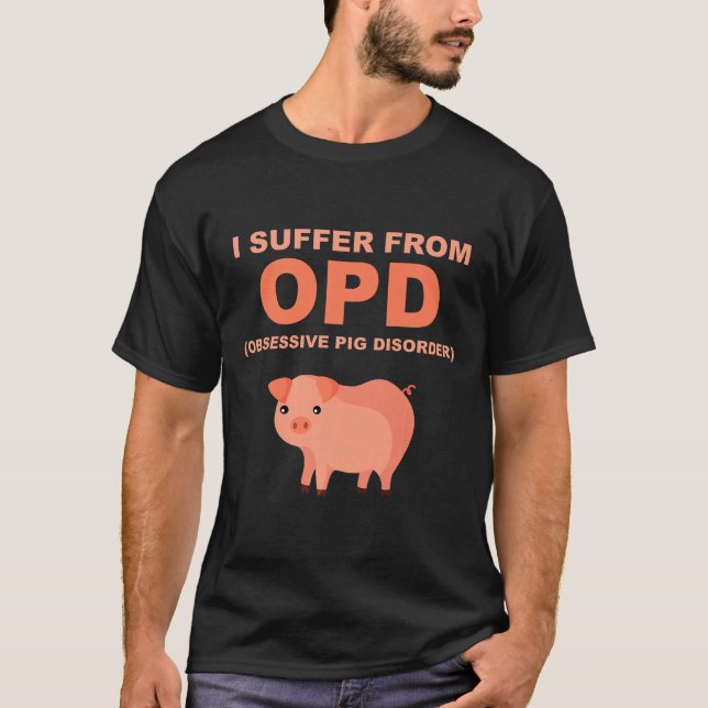Cerdo divertido con camiseta corta el obsesivo tra (Anverso)