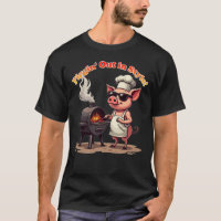 Cerdo divertido en barbacoa con camiseta "Piggin' 
