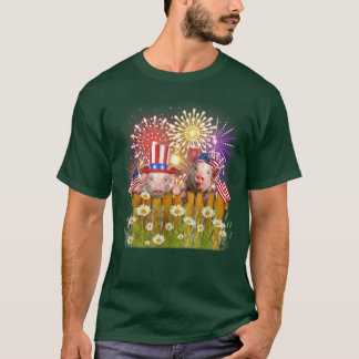 Cerdo divertido Firework USA Bandera Top Hat Happy