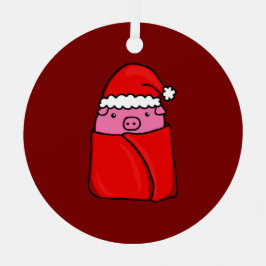 Cerdo en decoración de Navidades de manta