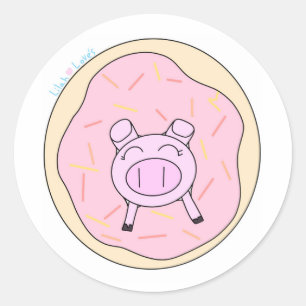 ¡Cerdo en un Pegatina de Donut!