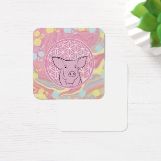 cerdo, flor de vida, rosa, mandala, zen, chakra,