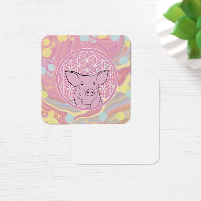 cerdo, flor de vida, rosa, mandala, zen, chakra, (Escritorio)