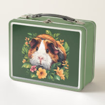 Cerdo guineano entre flores