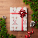 Cerdo Merry Christmas Animals Cerdos Papel de envo<br><div class="desc">El cerdo para Navidades con luces de hadas. Animales divertidos con regalos y nieve para las vacaciones. También es gracioso para los Navidades en julio. Los cerdos son animales bonitos y perfectos para los Navidades.</div>