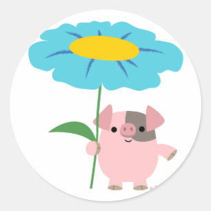 Cerdo Personalizado con Pegatina de regalo (azul)